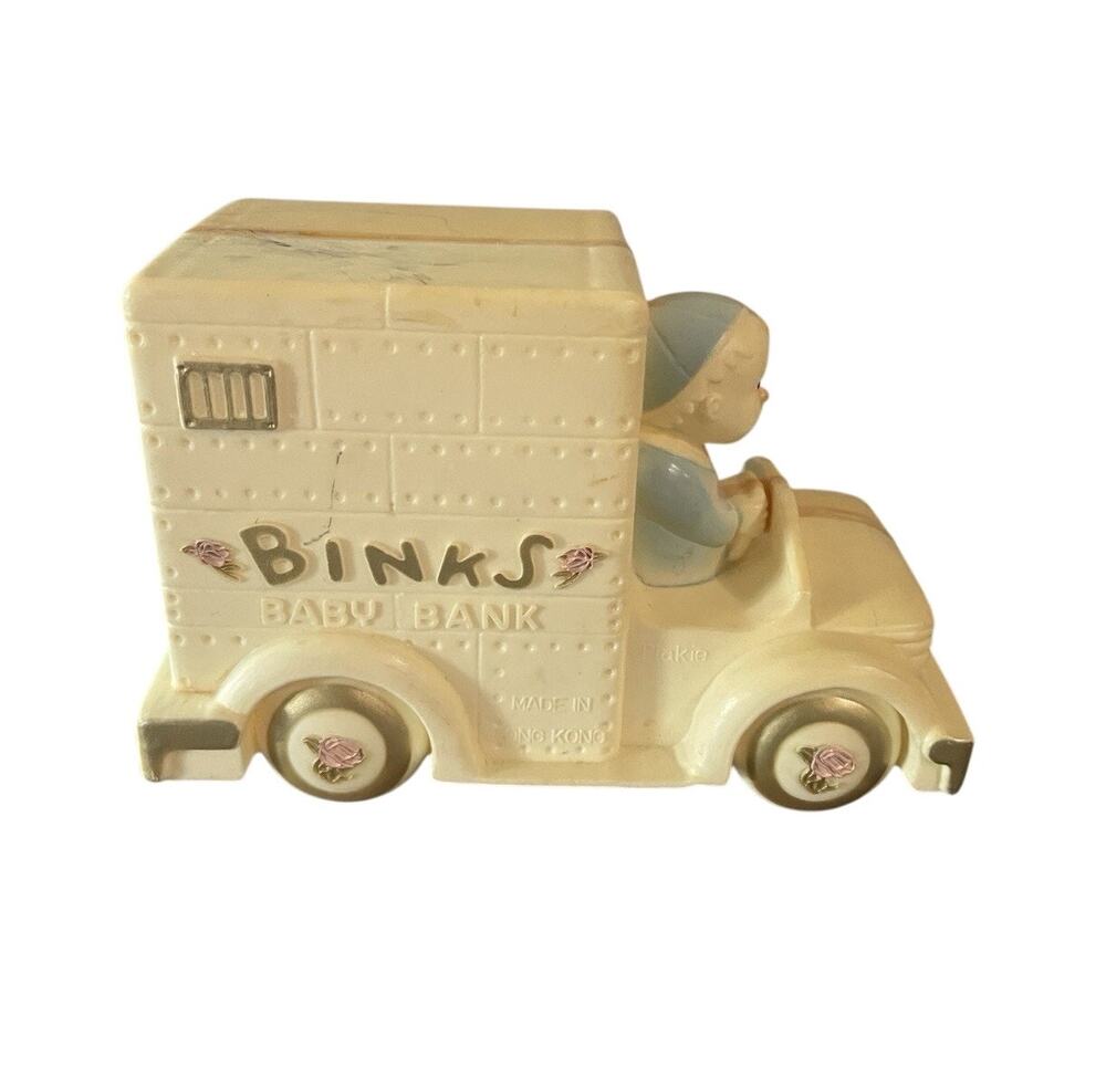 Vintage Plastic Plakie Brand "Binks" Baby Bank Truck Bank With Stopper